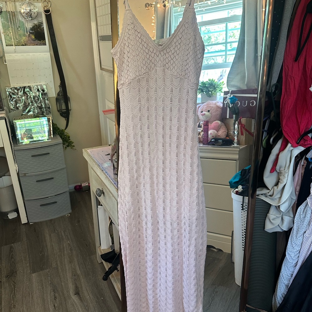Elegant White Lace Maxi Dress